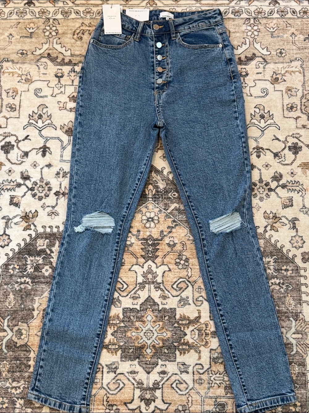 NWT WEWOREWHAT “The Danielle” High-Rise Vintage Straight Jeans